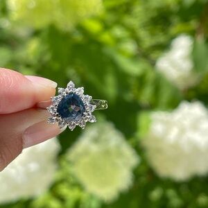 Mystic Topaz and White Zircon Ring